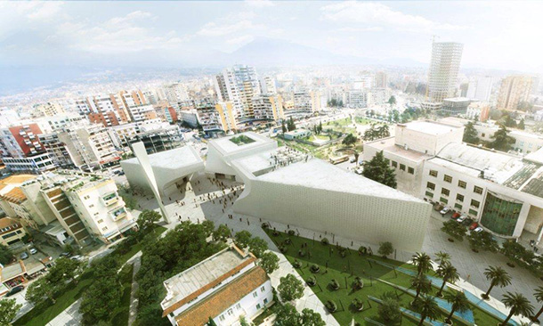 Major cultural center in Albania by BIG