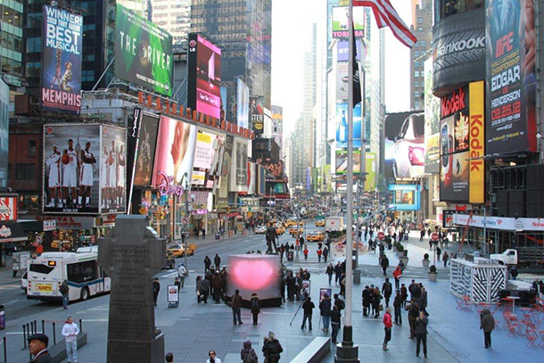 ‘BIG ? NYC’ installation at Times Square in New York