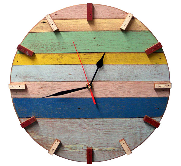 Reclaimed wood retro wall clocks by Bambeco