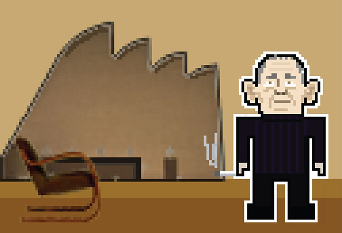 Guess famous architects on comic portraits by Federico Babina
