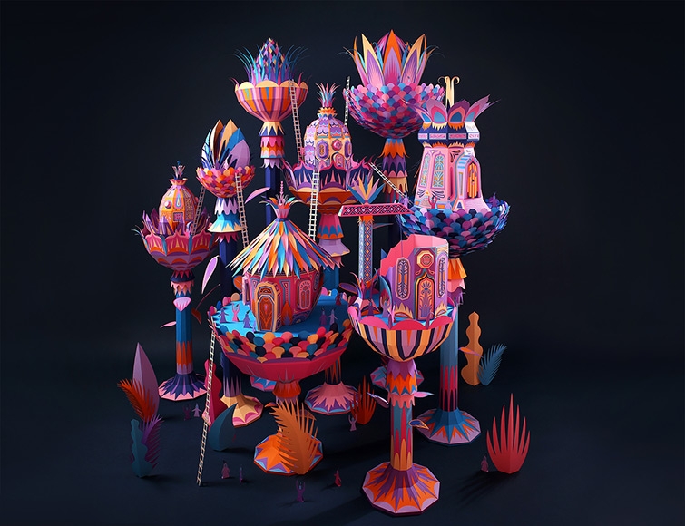 'Forest Folks' Paper Installations for Hermès by Zim & Zou