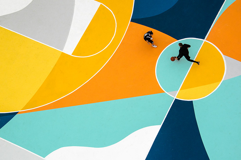 'Playground' - Colourful Basketball Court in Italy by Gue