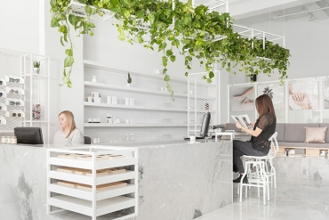 All-White Interior of the Le Manoir Boutique in Montreal by Tuxedo
