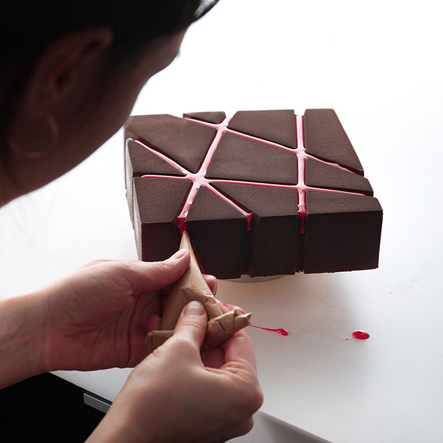 Geometric Pastry Art Made with 3D Printing by Dinara Kasko