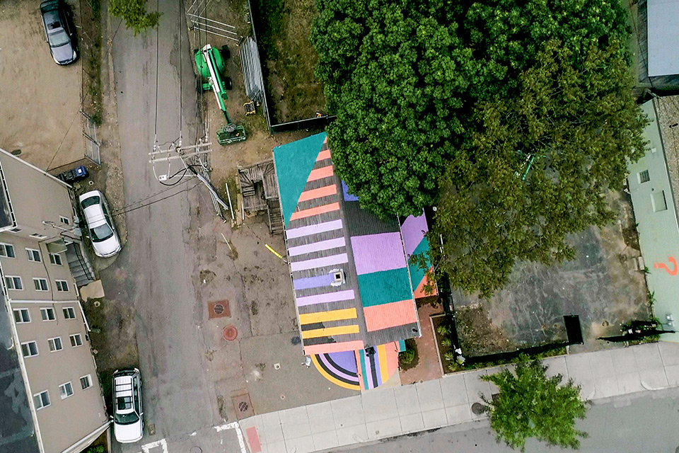 Jessie and Katey Turned Unused House in Boston into Colorful Art Installation
