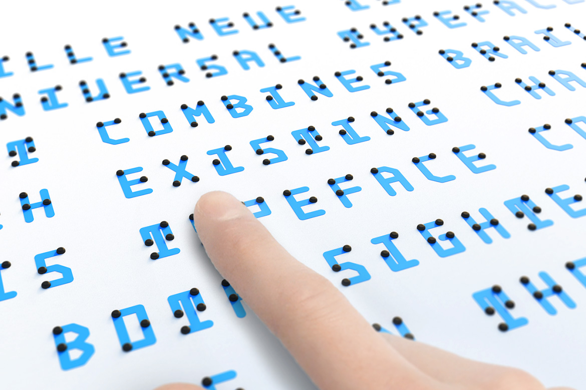 Braille Neue - Typeface that Combines Braille with Latin and Japanese Characters