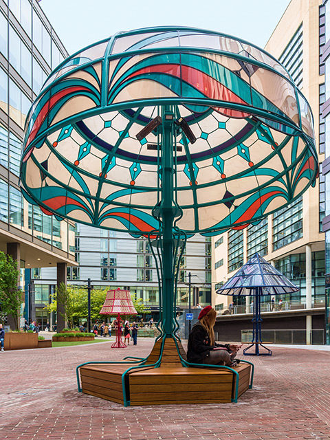 ‘The Manchester Lamps’ Series of Oversized Lamp Installations by Acrylicize