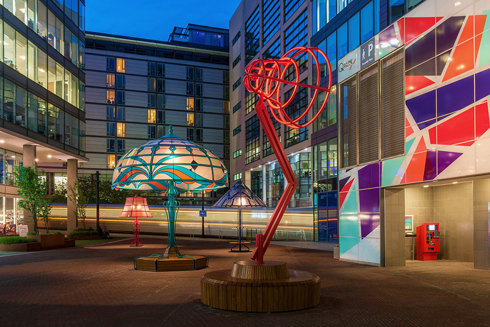 ‘The Manchester Lamps’ Series of Oversized Lamp Installations by Acrylicize