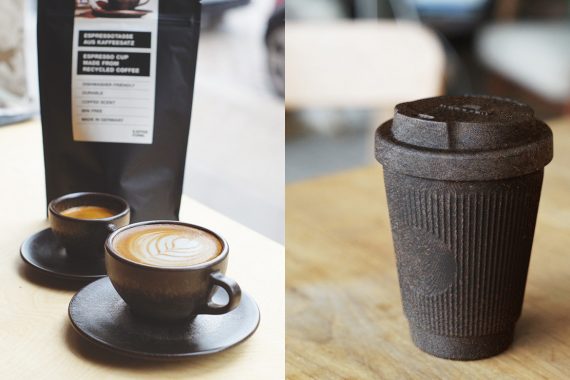 Coffee Cups Made from Used Coffee Grounds by Kaffeeform