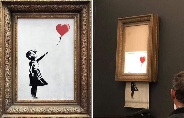 Banksy’s ‘Girl with Balloon’ Self-Destructed after Being Sold at Sotheby’s for $1.4 Million