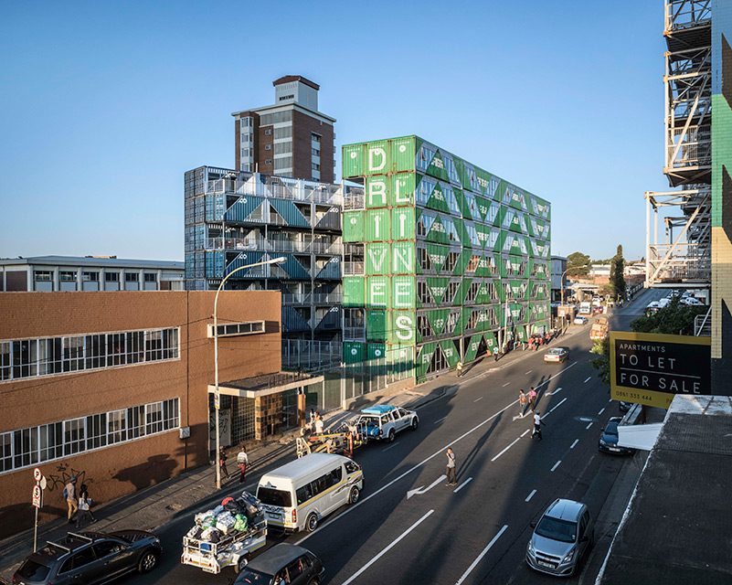 Multi-Storey Residential Building in Johannesburg Made from Shipping Containers by LOT-EK