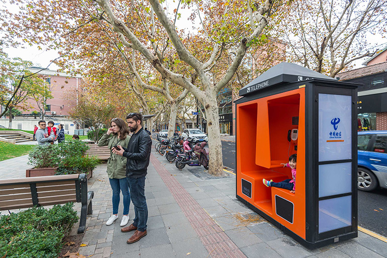 100architects Turned Old Phone Booths in Shanghai Into Public Furniture with Modern Functions